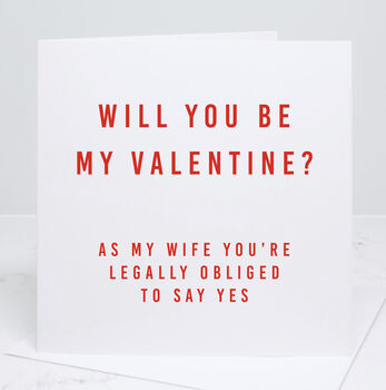 'Wife Be My Valentine' Valentine's Day Card, 2 of 2