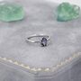 Sterling Silver One Carat Mystic Black Cz Oval Ring, thumbnail 6 of 11