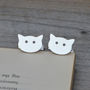 Personalised Cat Cufflinks In Sterling Silver, thumbnail 1 of 4