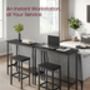 Dining Table Set Bar Stools Industrial Steel Frame, thumbnail 4 of 12