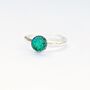 Emerald Green Ring, Adjustable Sterling Silver Band, thumbnail 2 of 10
