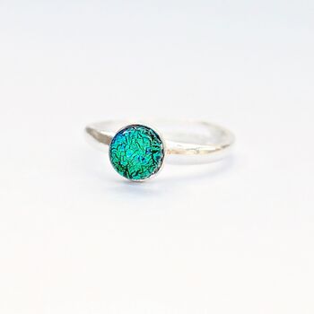 Emerald Green Ring, Adjustable Sterling Silver Band, 2 of 10