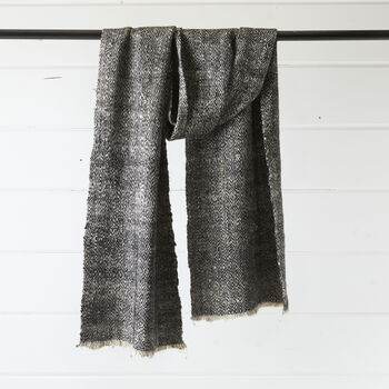 Fair Trade Woven Soft Yak Wool Raw Silk Unisex Scarf, 10 of 11