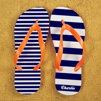 Personalised Striped Flip Flops, 3 of 5