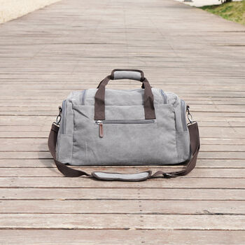 Canvas Holdall Duffel With Front Pockets, 7 of 11