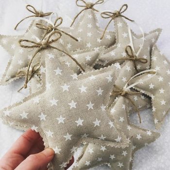 'Thinking Of You' Oak Fabric Padded Star, 3 of 3