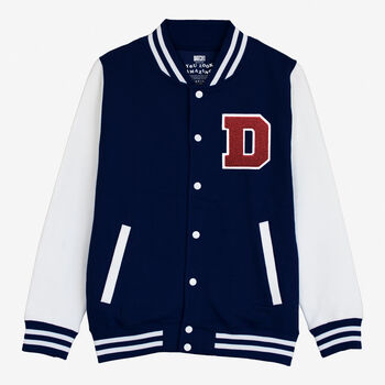 Varsity Baseball Jacket Personalised With Letter D, 2 of 2