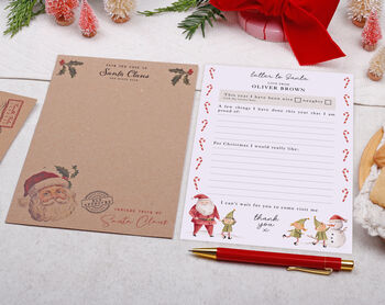 Personalised Letter To Santa And Blank Letter For Response With Elf Design, 5 of 5