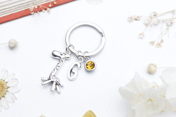 Personalised Giraffe Keyring Cute Animal Keyring, Daughter Gift, 5 of 9