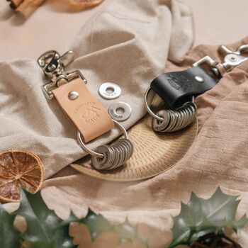 Personalised Natural Leather Anniversary Travel Keyring, 4 of 4