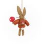 Handmade Felt Autumnal Russell Hare Hanging Decoration, thumbnail 5 of 6