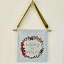 Merry And Bright Embroidered Banner, thumbnail 4 of 10