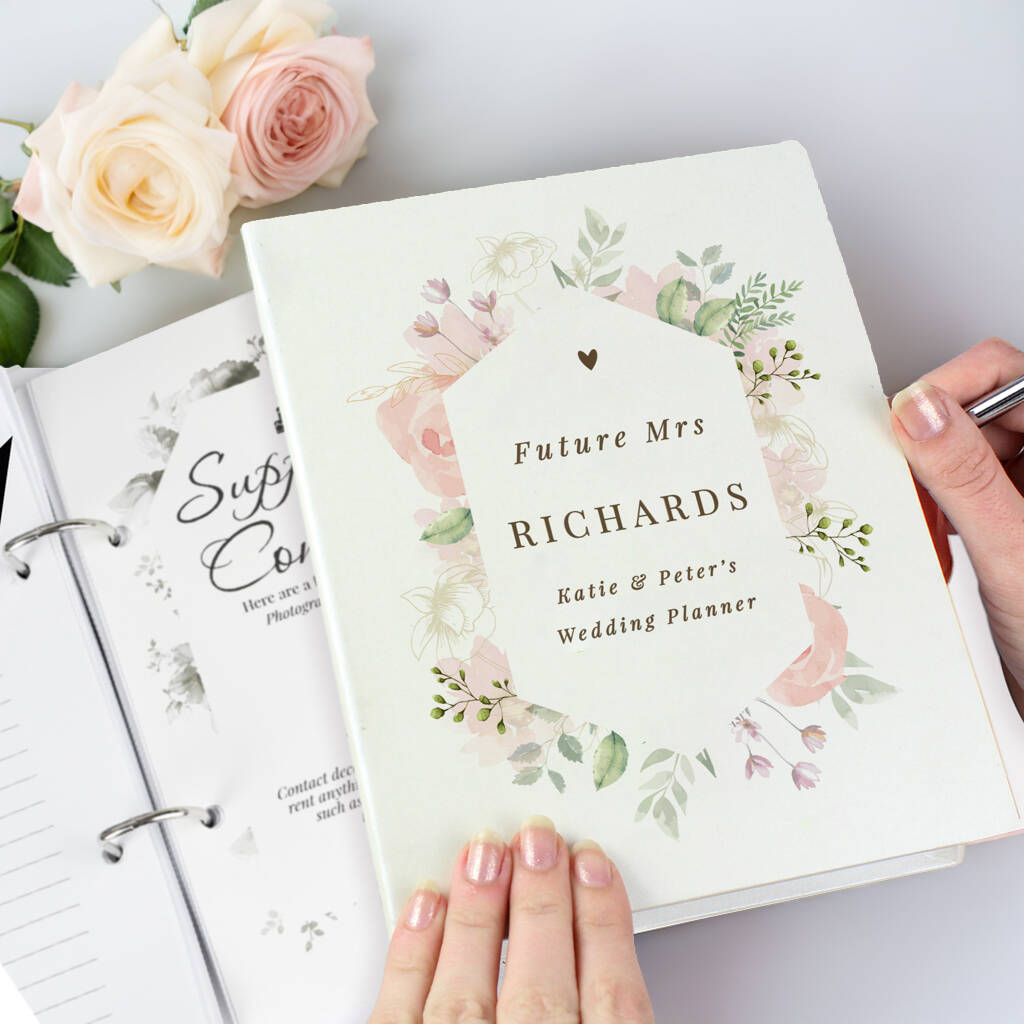 Personalised Floral Watercolour Wedding Planner, 1 of 12