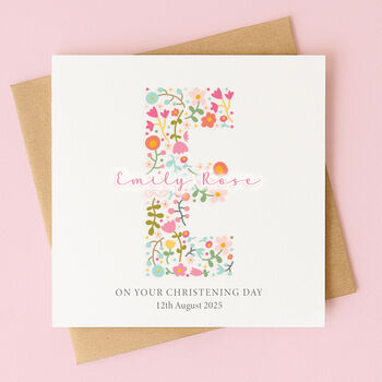 Personalised Christening Card – Any Letter, 3 of 6