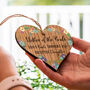 Mother Of The Bride Token Gift Hanging Wood Heart, thumbnail 1 of 3