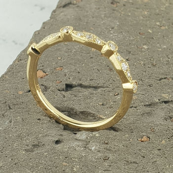 18ct Gold Diamond Set Delicate Eternity Ring, 2 of 7