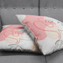 Pink And Ecru Abstract Face Pattern Cushion Cover, thumbnail 4 of 7