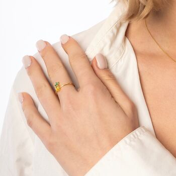 Pineapple Sterling Silver Adjustable Ring, 8 of 8