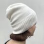 Cashmere Blend Beanie Hat, thumbnail 2 of 4