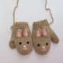 Hand Crochet Kids Bunny Mittens, thumbnail 2 of 2