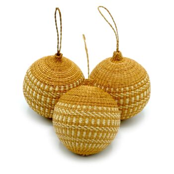 Gold Dotted Christmas Baubles Pack Of Three, 2 of 8