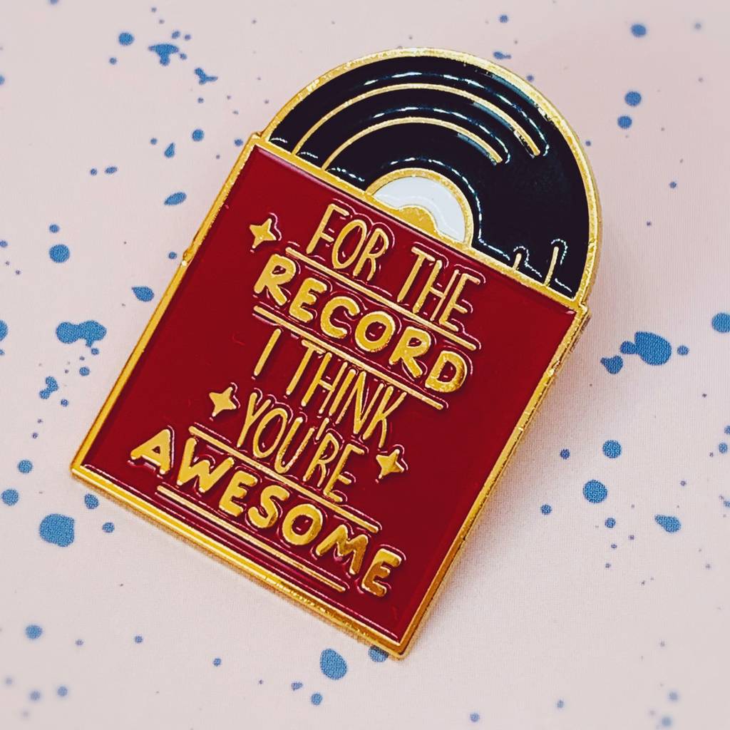 Awesome Record Enamel Pin By House Of Wonderland Notonthehighstreet Com