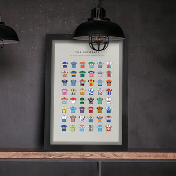 The Velorati Cycling Jersey Poster Print, 4 of 4