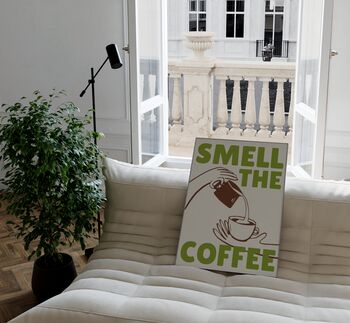 Smell The Coffee Kitchen Wall Art Print Retro, 10 of 11