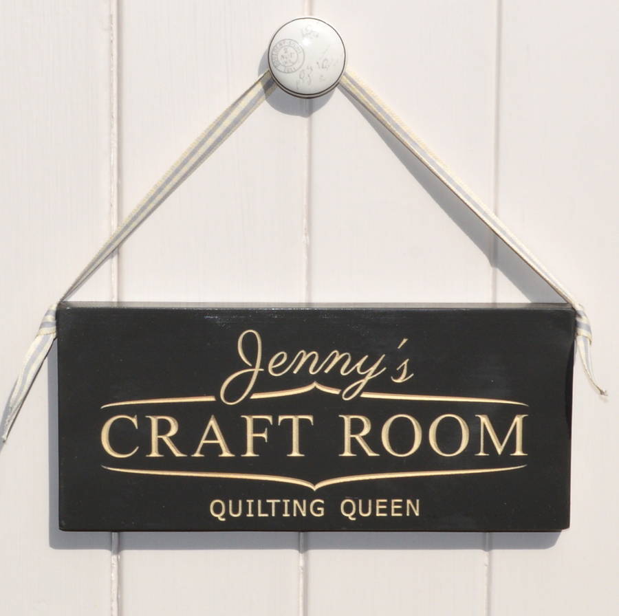 Personalised Engraved Wooden Craft Room Sign By Winning ...