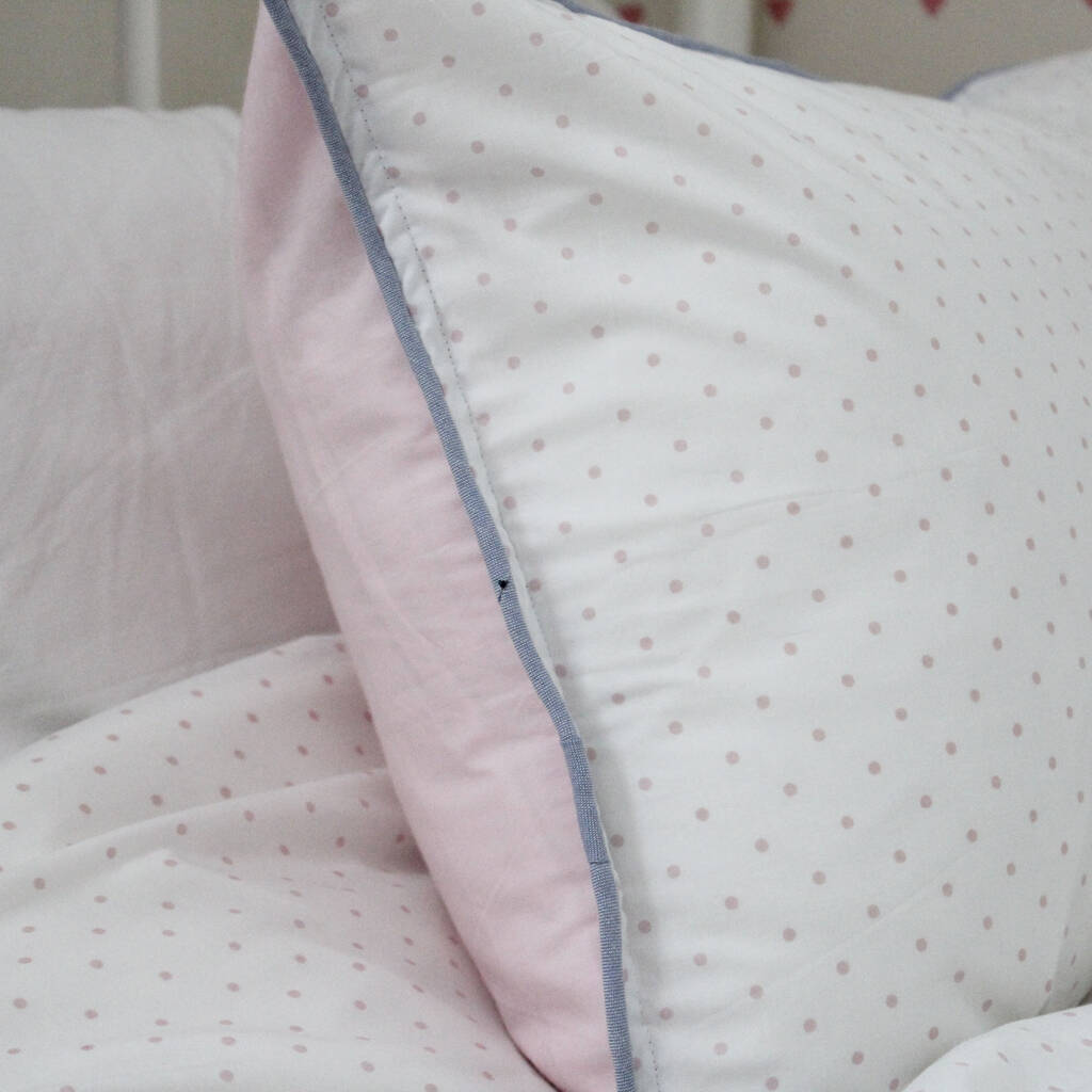 Pink Spot Cot Bed Duvet Cover And Pillow Base Bed Set By Lime Tree London