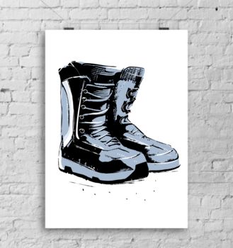 Snowboard Boots Art Print, 2 of 4
