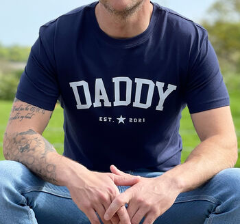 Personalised Daddy Dad Established Organic T Shirt, 2 of 3
