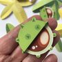 Colourful Wooden Conker Brooch, Autumn Gift, thumbnail 3 of 5