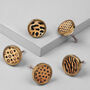 Brass Animal Print Round Circular Detailed Pull Knobs, thumbnail 1 of 12