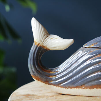 Ceramic Blue Whale Pot, Jar, 4 of 6
