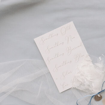 Something Blue Tie Style Vintage Button Garter, 4 of 6