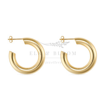 Chunky 14k Gold Or Silver Thick Hoop Earrings, 2 of 11