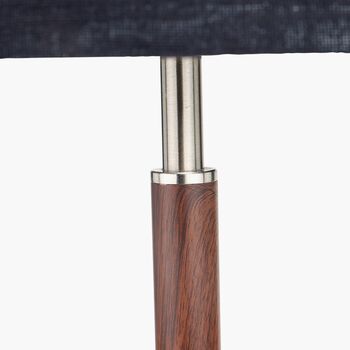 Brushed Silver Wood Effect Table Lamp, 4 of 8