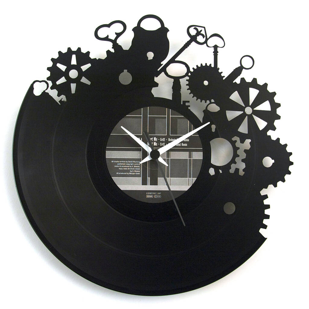 Up Cycled Record Wall Clock Made From A Vinyl Lp By The Recycled