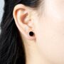 Black Onyx Stone 10 Mm Stud Earrings, Sterling Silver Unisex Studs, thumbnail 1 of 7