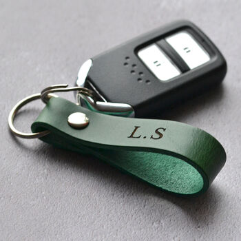 Personalised 'It Started With A Message/Swipe' Leather Keyring, 4 of 7
