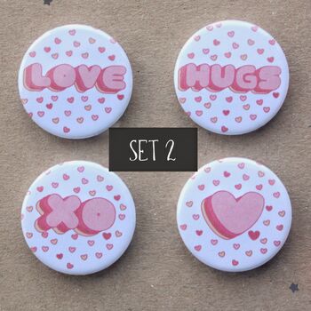 Love Themed Badges, Pack Of Four, 7 of 12