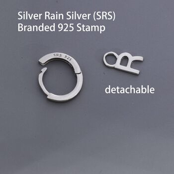 One Small Initial Letter Huggie Hoop Earring In Sterling Silver, 6 of 10