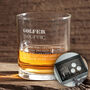 Golfer Dictionary Definition Whiskey Glass And Golf Balls Gift Set, thumbnail 1 of 4