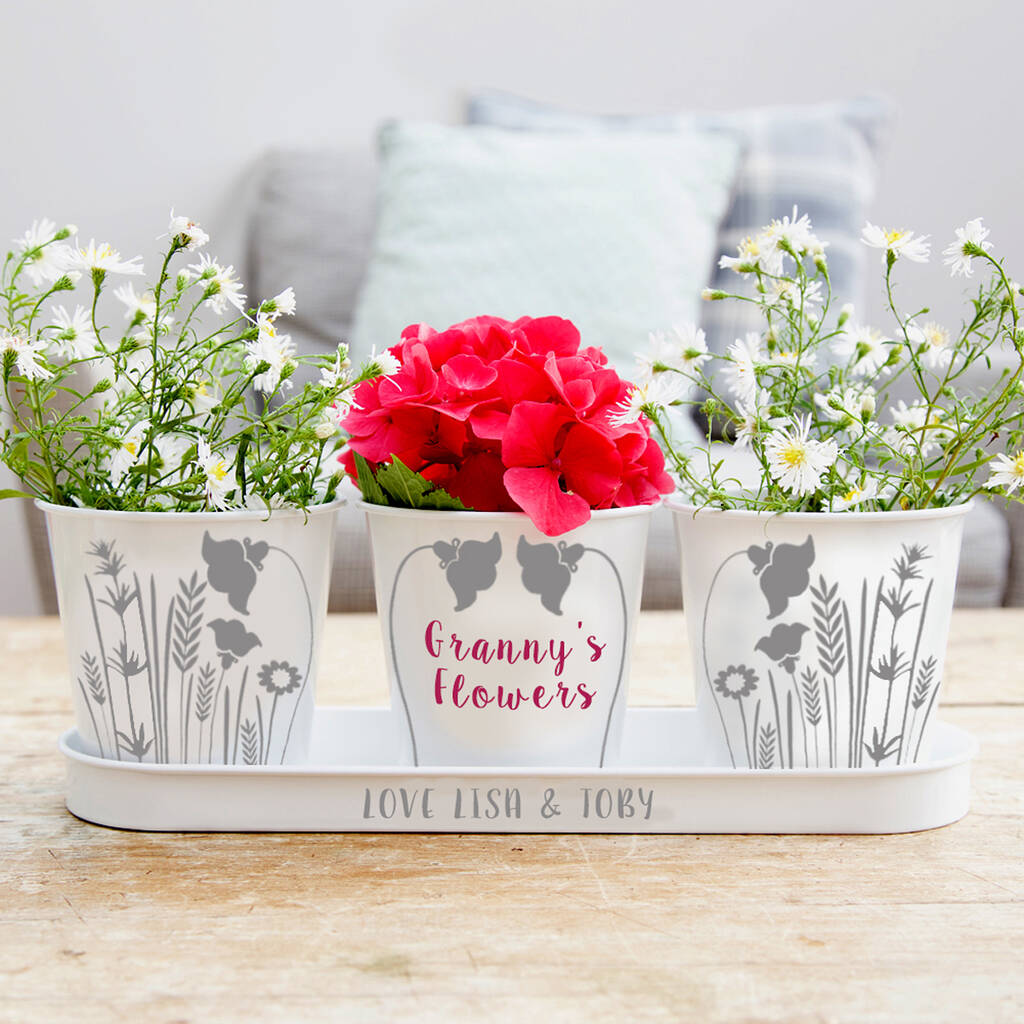 Personalised Flower Tray And Pots, 1 of 5