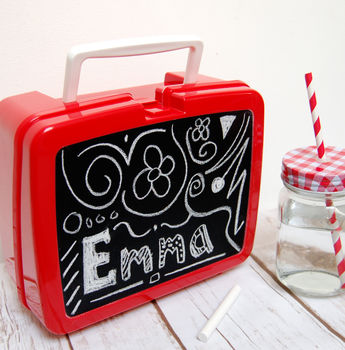 Chalkboard Retro Plastic Lunch Box With Handle, 4 of 11