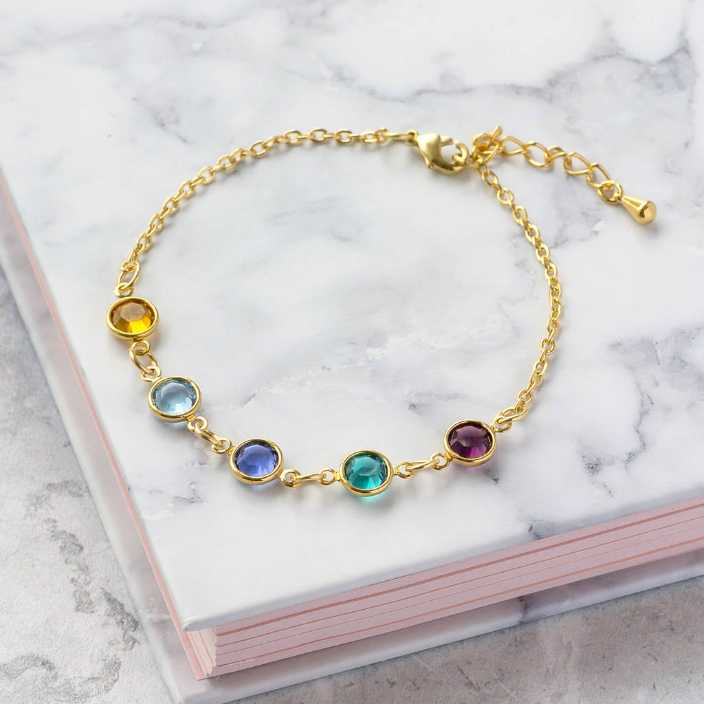 family birthstone link bracelet by joy by corrine smith ...