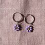 Daisy Beaded Earrings On Sterling Silver Hoops, thumbnail 5 of 11