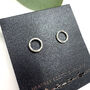 Sterling Silver Circle Stud Earrings, thumbnail 2 of 4