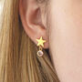 Gold Plated Star Birthstone Earrings, thumbnail 9 of 12